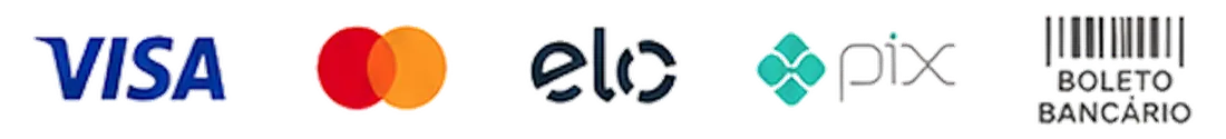 Visa, Mastercard, Elo, Pix y boleto bancario